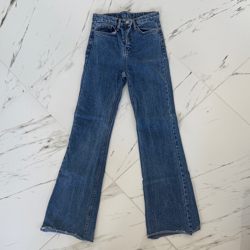 High Rise Blue Bootcut Flare Jeans
